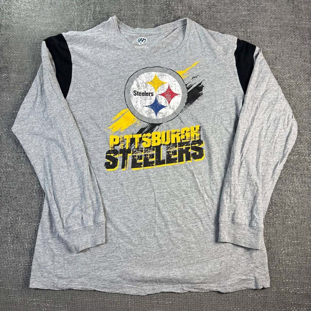 Hands High Pittsburgh Steelers Long Sleeve Shirt Mens XL Grey Black NFL Tee